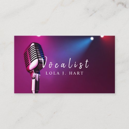 Singer Vocalist Solo Performance Entertainment Business Card