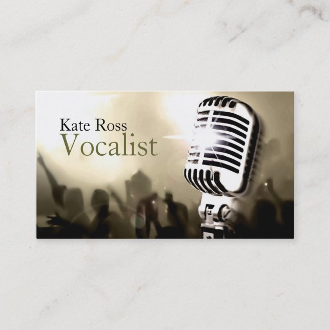 Singer, Vocalist, Solo, Performance Entertainment Business Card (Front)