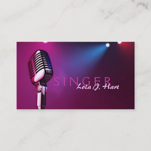 Customizable Singer, Vocalist, Solo, Performance Entertainment Business Cards