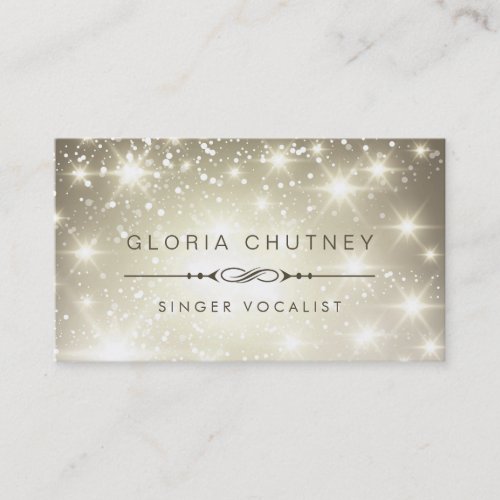 Singer  Vocalist _ Sparkling Bokeh Glitter Business Card
