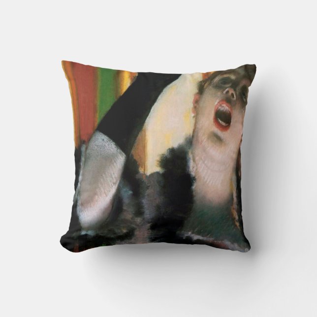 Singer with a Glove, Edgar Degas Throw Pillow (Front)