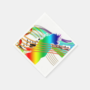 Singer With Guitar and Music Party Napkins