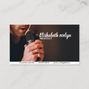 Singer With Microphone Singing In Studio Business Card by ayaelsa_card at Zazzle