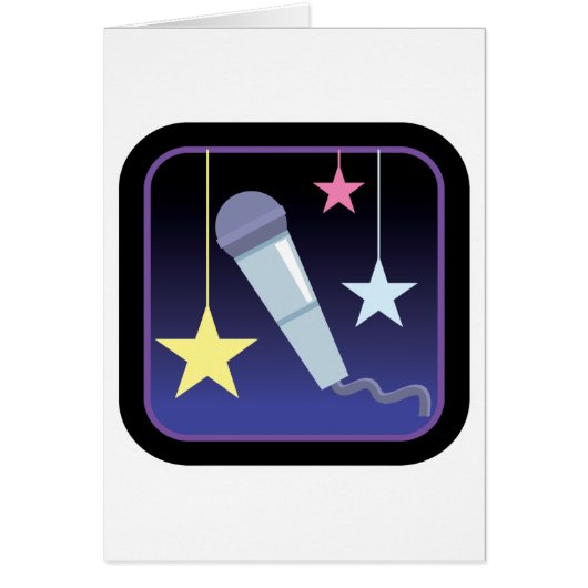 singer's microphone and stars design cards (Front)
