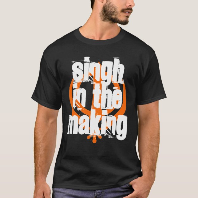 Singh in the Making, Black - Customized T-Shirt (Front)