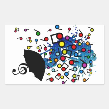 Singin' In The Rain Rectangular Sticker by auraclover at Zazzle
