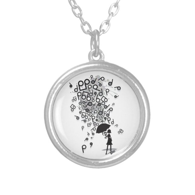 Singin' in the Rain Silver Plated Necklace (Front)