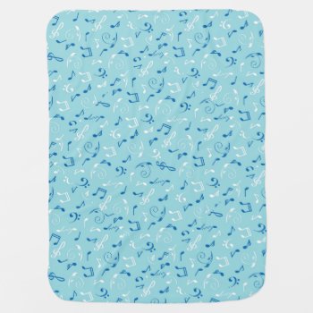Singin The Blues Musical Pattern Stroller Blanket by StuffOrSomething at Zazzle