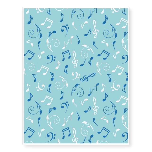 Singin the Blues Musical Pattern Temporary Tattoos (Front)
