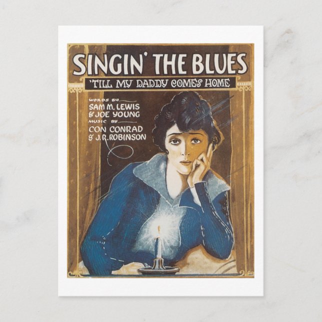 Singin' The Blues Vintage Songbook Cover Postcard (Front)