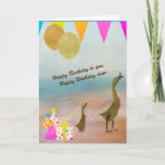 SINGING AND MERRIMENT FOR A HAPPY BIRTHDAY CARD<br><div class="desc">Happy Birthday with gifts and balloons and song for the young at heart.</div>
