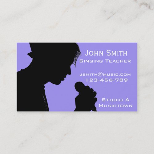 Singing and Vocal coach Music Teacher freelance Business Card