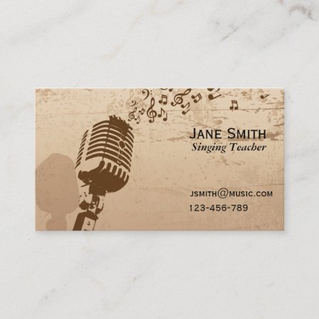 Singing And Vocal Coach Music Teacher Freelance Business Card