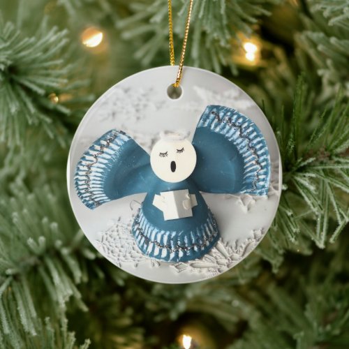 SINGING ANGEL  CHRISTMAS ORNAMENT