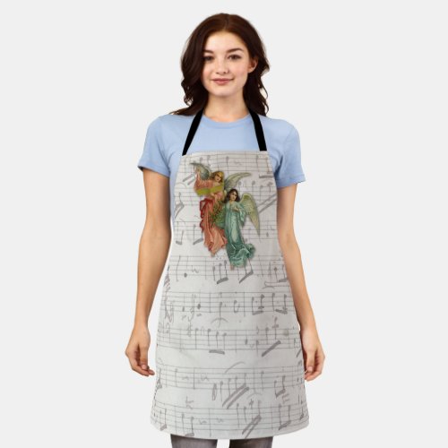 Singing Angels _ Victorian Music Sheet Religious Apron