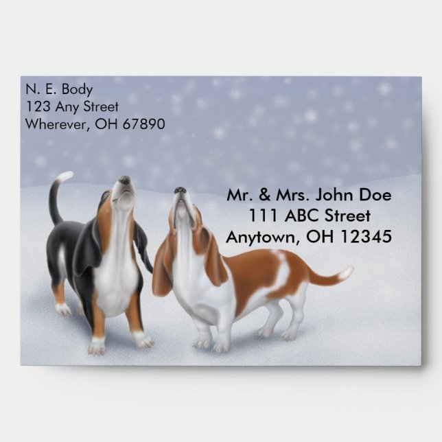 Singing Basset Hounds Envelope (Front)
