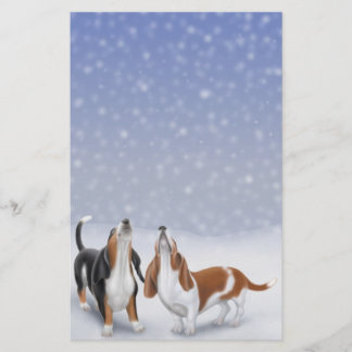 Singing Basset Hounds Stationery