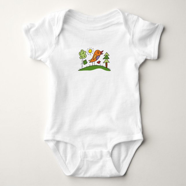 Singing Bird Baby Bodysuit (Front)