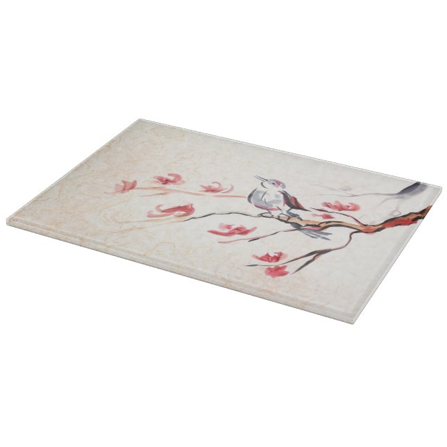 Singing Bird Background Cutting Board (Corner)