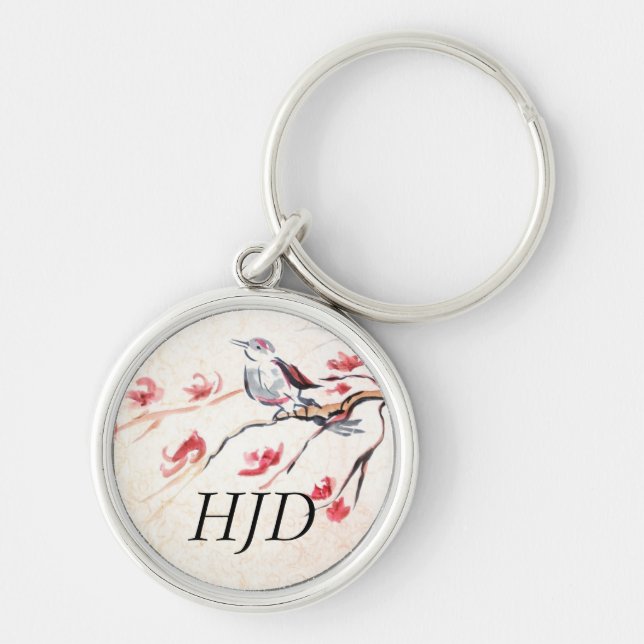 Singing Bird Background Keychain (Front)
