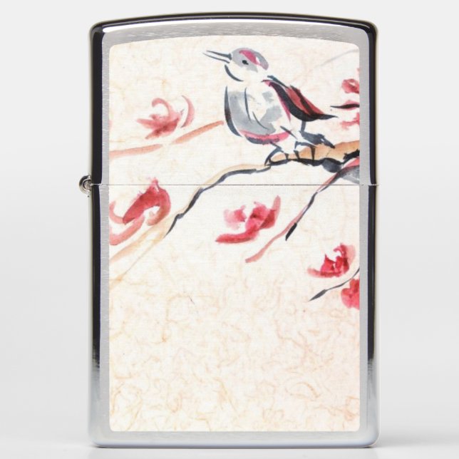 Singing Bird Background Zippo Lighter (Front)
