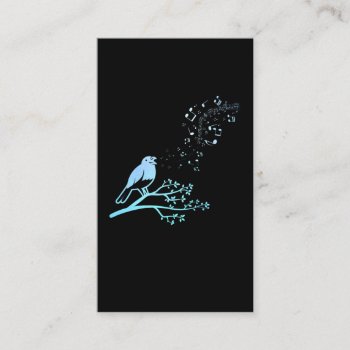 Singing Bird Musical Notes Business Card by Tigerlina at Zazzle
