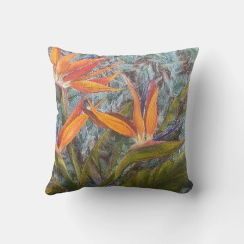 Singing Bird of Paradise Outdoor Pillow