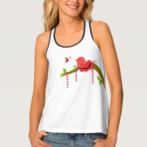 Singing Bird On a Branch Tank Top