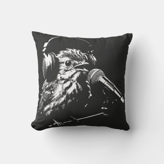Singing Bird Throw Pillow (Front)