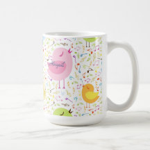 Singing Birds with Musical Notes Personalized Mug
