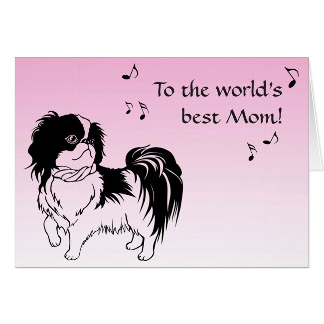 Singing Black and White Dog Pink Mothers Day Card