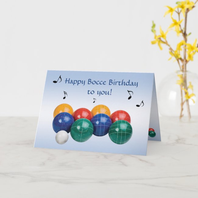 Singing Bocce Balls Birthday Card