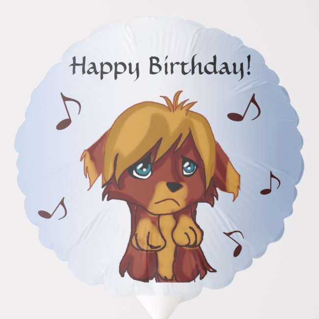 Singing Brown Puppy Dog Birthday Balloon