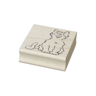 singing cat art stamp