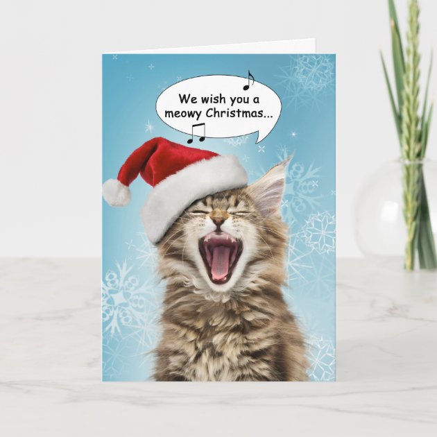 Singing Cat Christmas Invitation