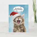 Singing Cat Christmas Card at Zazzle