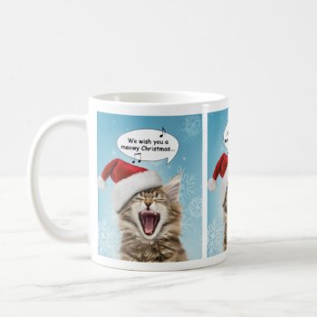 Singing Cat Christmas Mug by lamessegee at Zazzle