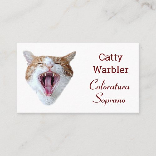 Singing Cat coloratura soprano funny Business Card