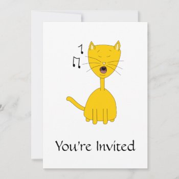 Singing Cat. Invitation by Animal_Art_By_Ali at Zazzle