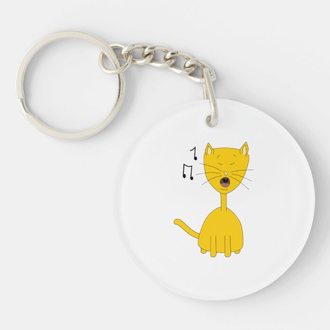 Singing Cat. Keychain (Front)