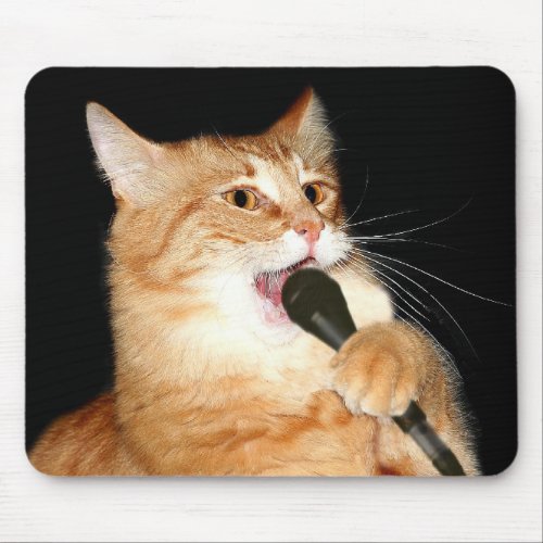 Singing cat mouse pad