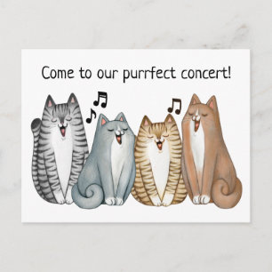 Singing Cat Quartet Concert Invitation Personalize