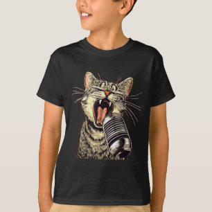 Singing Cat With Karaoke Mic Costume T-Shirt