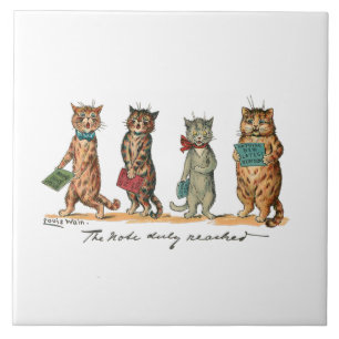 Singing Cats by Louis Wain Ceramic Tile