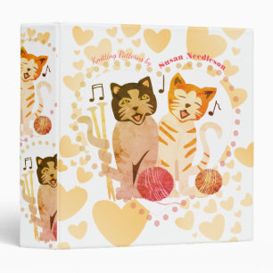Singing cats knitting needles yarn pattern binder