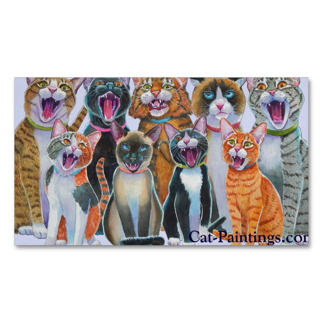Singing Cats Magnets Cat-Paintings.com (Front)