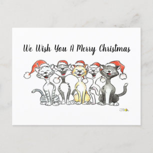 Singing cats Merry Christmas Card
