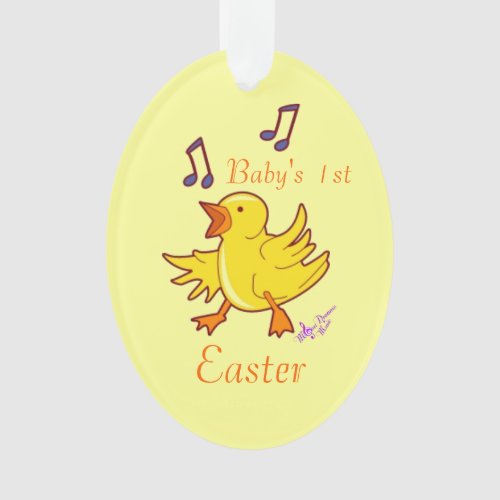 Singing Chick Babys 1st Easter Oval Ornament