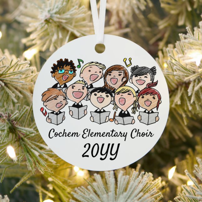 Singing Children School Church Choir Music Teacher Metal Ornament (Insitu)