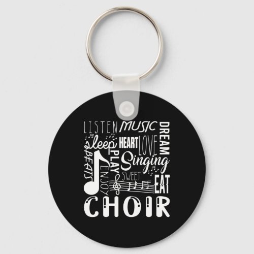 Singing Choir Chorus Choral Music Notes Clef Gift Keychain
